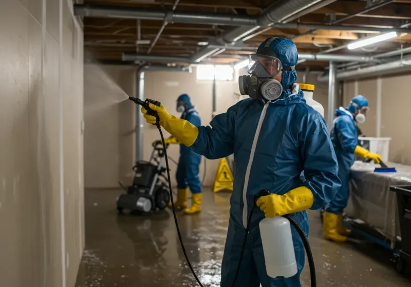 Basement Sanitization and Antimicrobial Treatment process in Holly Springs, NC